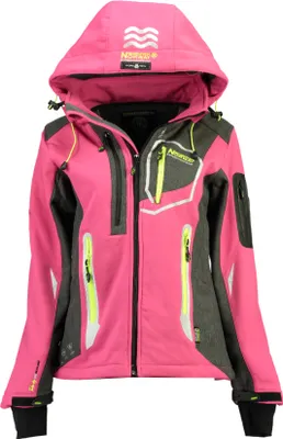 Produktbild von Geographical Norway Damen Jacke Softshell Regenjacke Übergangsjacke, Model: Tahiti, Farbe:  pink, Größe: M