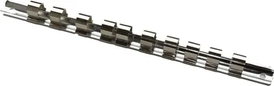 Produktbild von Stecknuss Schiene 1/2 Zoll, 10 Clips, 270mm aus Stahl