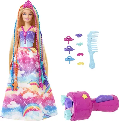 Produktbild von Mattel GTG00 Barbie Dreamtopia Prinzessin Twist 'n Style, Flechtspaß, Haarstyling Puppe mit Zubehör