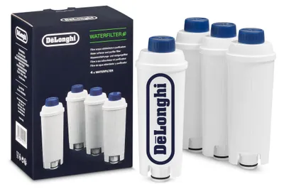 Produktbild von De'Longhi Original Wasserfilter 4er Pack DLSC321 - Zubehör für Kaffeevollautomaten mit, Pflege und Schutz der Maschine, optimiert die Kaffeequalität