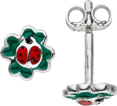 Produktbild von Kinder Ohrstecker Marienkäfer 925 Sterling Silber Ohrringe Kinderohrringe