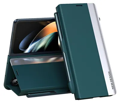 Obrázek produktu pro Pouzdro pro Samsung Galaxy Z Fold 6 Tenké PC Kožené pouzdro se pantu, držákem na stylus a stojánkem zelené
