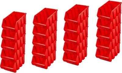Produktbild von SuperSparSet 20x Sichtlagerbox 3 | HxBxT 12,6x17x24cm | Polypropylen | Rot
