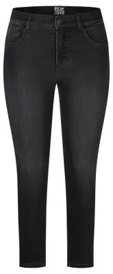 Produktbild von Rabe Damen Skinny Hose Gr. 40 Schwarz aus Baumwoll-Mix elastisch Jogdenim-Optik