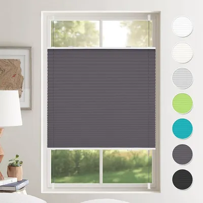 Produktbild von Plissee ohne Bohren in Anthrazit 75x200cm (BxH) – Sicht- und Sonnenschutz für Fenster