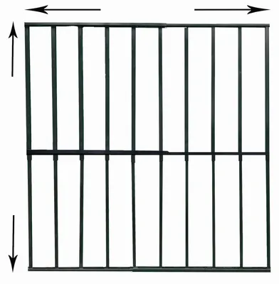 Produktbild von Fenstergitter ausziehbar 95 × 95 bis 165 × 165 cm Schwarz – Einbruchschutz Sicherheitsgitter aus Stahl für große Fenster, verstellbar