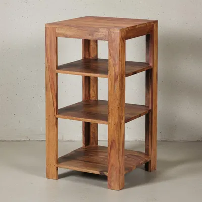 Produktbild von Massivholz Bücherregal: Mehrzweck-Stauraum, Sheesham, handgefertigt, pflegeleicht. 44x44x80 cm | Kadima Design