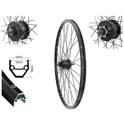 Produktbild von Vorderrad MTB 27,5 Nabendynamo 6 Loch Disc Hohlkammerfelge 650B Scheibenbremse