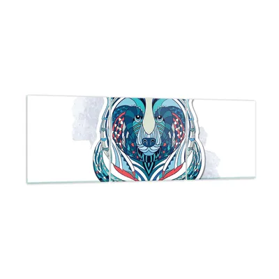 Produktbild von Bilder auf glas - Bär Illustration Traum blumig - 90x30cm - Glasbilder - Wandbilder - Kunstdruck - zum Aufhängen bereit - Wanddekoration aus Glas - Glas Bilder - Wandbild auf Glas - GCA90x30-3085