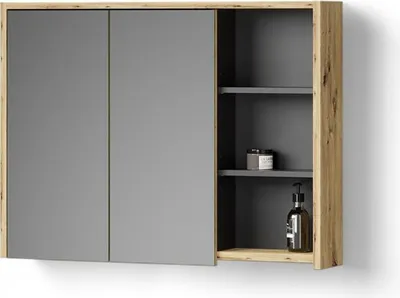 Produktbild von Badspiegelschrank Livinity Vomano Eiche/Anthrazit 100 x 75 cm, Model 52546