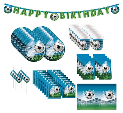 Produktbild von 70-tlg. Fußball Fan Party Set für Kindergeburtstag