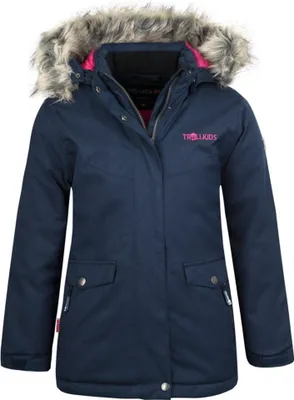 Produktbild von Trollkids Girls Oslo Coat XT Mantel, Navy, Gr. 128,