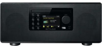 Produktbild von Muse M-695DBT, Heim-Audio-Mikrosystem, Schwarz, Vorderseite, 60 W, DAB, DAB+, FM, PLL, LCD