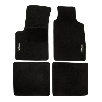 Image de Logo Tapis De Sol Noir Velours Sur Mesure Pour Fiat Panda 2003-2012 4pcs, Base Antidérapante, Tapis conducteur renforcé