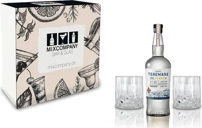 Produktbild von Teremana Tequila Geschenkset Blanco 0,7L (40% Vol) 2 Tumbler Kristalloptik Dwayne The Rock Johnson Tequila Silver- [Enthält Sulfite]