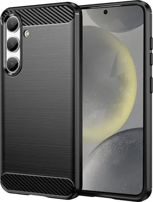 Produktbild von Conie Silikon Schutzhülle für Samsung Galaxy S24 Plus Tasche Case Cover Bumper TPU Carbon Look Hülle in Schwarz