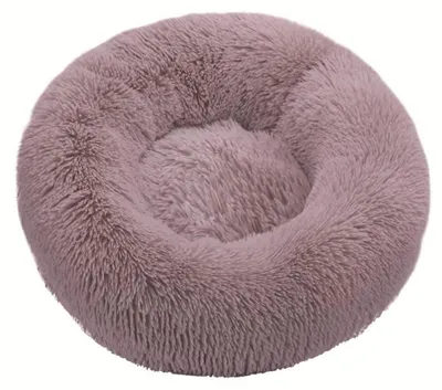 Produktbild von Hundebett Katzenbett Flauschig Rund 80cm Braun Plüsch Donut Kissen