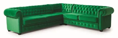 Immagine prodotto di Divano Chesterfield, imbottitura in pelle, divano angolare classico di Schaffhausen - modello 326
