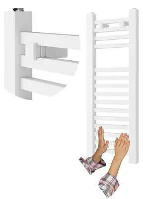 Immagine prodotto di Granitan - Termoarredo bagno - Scaldasalviette 80x30 cm - Radiatore bianco - 253 W - BERGEN