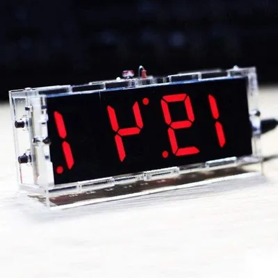 Immagine prodotto di Orologio elettronico a LED a 4 cifre - display digitale rosso - funzioni sveglia e timer.