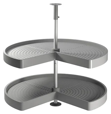 Zdjęcie produktu dla Emuca Komplet półek obrotowych 3/4 Shelvo, do modułu 800 mm, Plastik i Aluminium, Szary