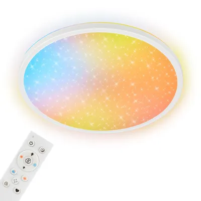 Obrázek produktu pro LED stropní svítidlo AuraGlow, měnící barvy, s funkcí stmívání a dálkovým ovládáním