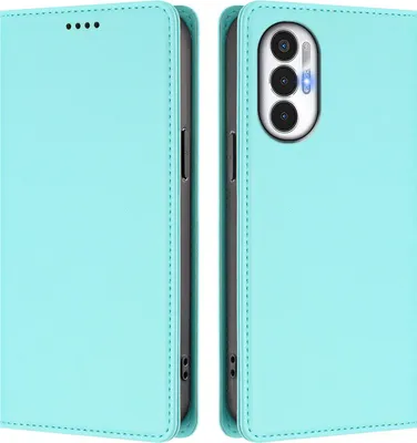 Produktbild von Handyhülle für Tecno Pova 3, Kunstleder Klapphülle Stoßfeste Magnetische Hülle mit Ständer Türkis