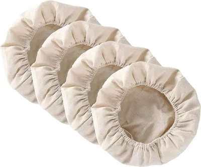 Produktbild von Brotgärkorb-Bezug - 4 Stück Leineneinsatz für Gärkörbe - Zur Teiggärung - Ø 25 cm