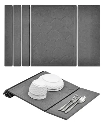 Produktbild von Omgoods – 3-in-1, faltbare Abtropfmatte für die Küche – Schnell trocknend und wasserabsorbierend