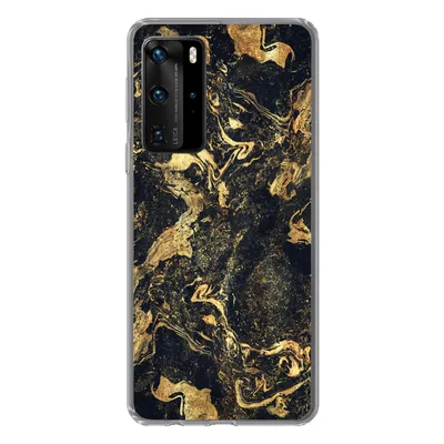 Produktbild von MuchoWow® Handyhülle Schutzhülle Hülle für Huawei P40 Pro Marmor - Luxus - Gold Silikon Softcase Handy Hülle - Schutz