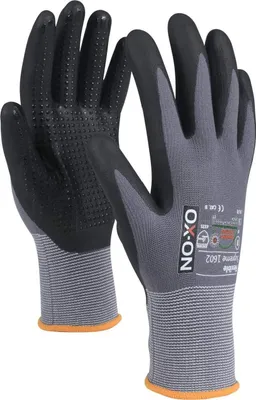 Produktbild von OX-ON Flexible Supreme 1602 Arbeitshandschuhe mit Noppen, grau, Größe (8/M), 1 Paar