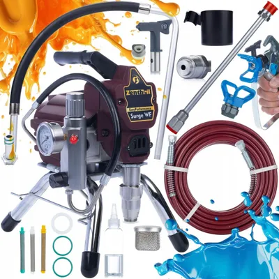 Zdjęcie produktu dla Zenthril Agregat malarski Zenthril Surge WF, 1800W 20Mpa 0,019", 2L/min, seria EasyPerformance + Lanca 50cm + 3x Filtr: 30, 60, 100