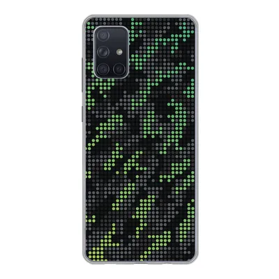 Produktbild von MuchoWow® Handyhülle Schutzhülle Hülle für Samsung Galaxy A51 Camouflage-Muster aus grünen und grauen Punkten Silikon Softcase Handy Hülle - Schutzabdeckung