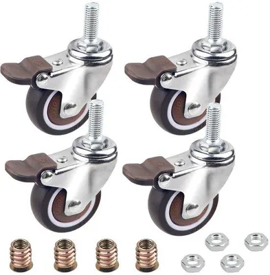 Immagine prodotto di Ruote di trasporto da 32 mm, TPE, M6x15 mm, 64 kg, piccolo anello in gomma
