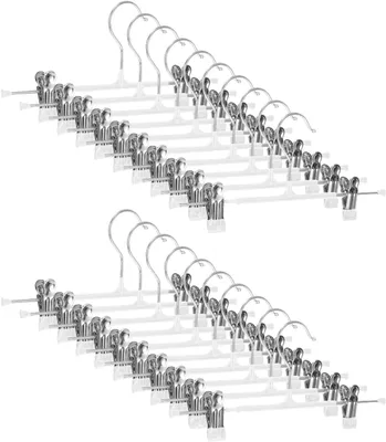 Produktbild von Kleiderbügel 30 cm, 20 Stück, Metall, für Hosen, Anti-Rutsch-Clips