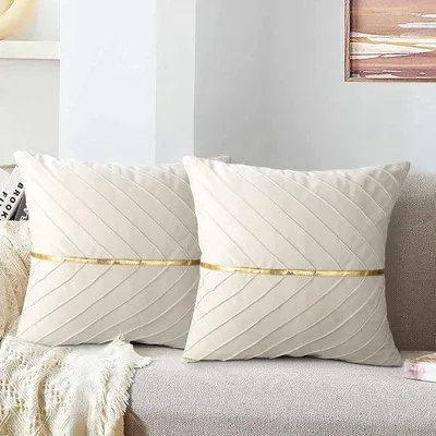 Produktbild von Famanu Kissenbezug 50 x 50 cm - Velours, Beige, Dekokissenbezug