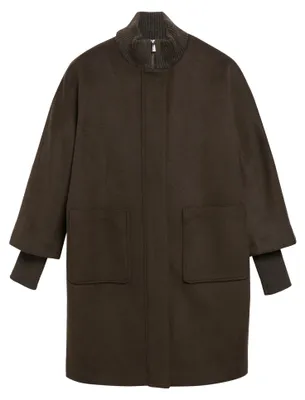 Produktbild von Comma Damen Mantel aus Wollmix mit O-Shape-Silhouette, Braun, Konfektionsgröße 44