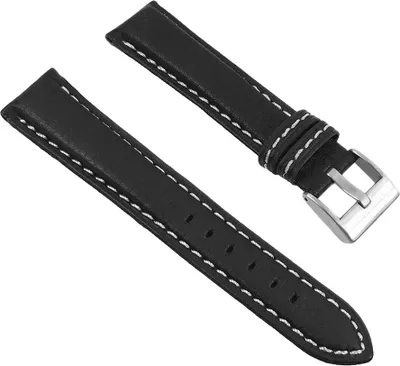 Produktbild von Eulit Imola Ersatzband Uhrenarmband 20mm Leder schwarz | 17668S