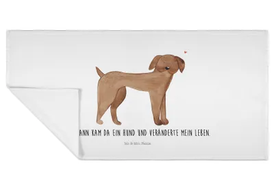 Produktbild von Mr. & Mrs. Panda Flauschtuch Hund Dogge - Weiß - Geschenk, Handtuch 50x100, gesichtstuch, gesichtshandtuch, Herz, Hunde, Deutsche, Sprüche, Frotteehandtuch