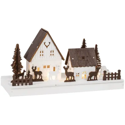 Produktbild von Konstsmide 3282-210, Leichte Dekorationsfigur, Braun, Weiß, Holz, IP20, 6 Glühbirne(n), LED