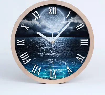 Produktbild von Holzuhr 20fi cm wanduhr - weiße Spitzen - Vollmond