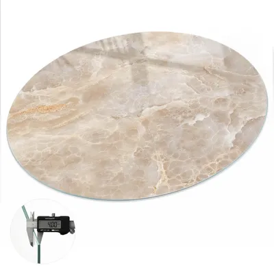 Produktbild von Glas Tischplatte fi80 cm – Tischauflage aus gehärtetem Glas – Glasplatte für Esstisch – Küchentischplatte aus Glas – Tischschutz Glas modern – Dekorative Glasplatte – Pflegeleichte Glastischplatte – Sicherheitsglas Tischplatte – Marmorstruktur, KI-generiertes Bild