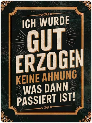 Produktbild von Gut erzogen dann Chaos Metallschild XXL in 28x38 cm