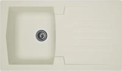 Image de Évier de Cuisine à Encastrer Résine, 1 Bac + 1 Égouttoir, 86 x 50 cm, Blanc