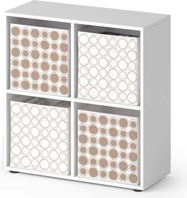 Obrázek produktu pro Dělicí stěna Vicco Tetra Bílá 72.6 x 72 cm se 4 skládacími boxy opt.2, Model 37935