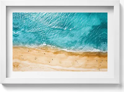 Produktbild von Strand und Meer– Wandbild mit Rahmen – Gerahmtes Bild  – Wanddekoration – 30x20 cm –  Weiß Rahmen