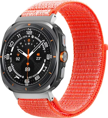 Obrázek produktu pro Bandz Nylonová smyčka - vhodná pro Samsung Galaxy Watch Ultra - řemínek z vysoce kvalitního nylonového materiálu se zapínáním na suchý zip (světle oranžová)