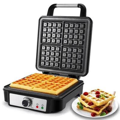 Obrázek produktu pro Belgická vaflovač - Dvě vafle - 1200 W - Stříbrná a černá