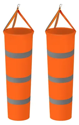 Windsack 80 cm, wetterfest, orange, 2 Stück für Außenbereich