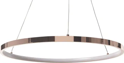 Zdjęcie produktu dla BELIANI Lampa wisząca różowe złoto aluminium ø 50 cm zintegrowane oświetlenie LED okrągła pierścieniowa do kuchni sypialni nowoczesna glamour
